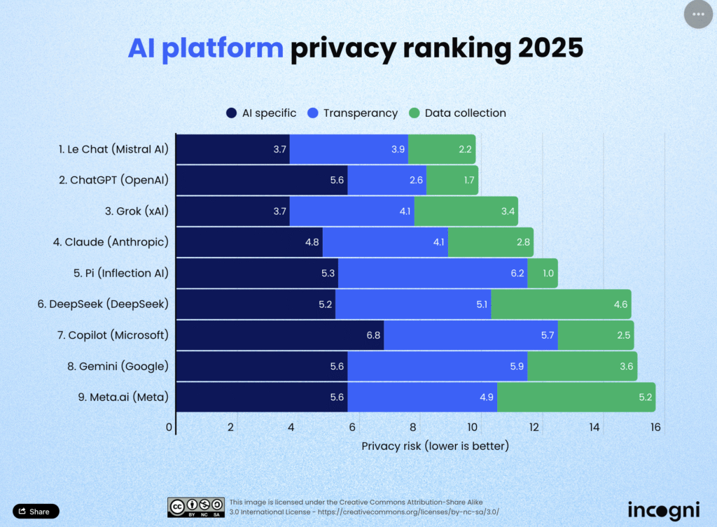 AI platforms for 2025 Privacy Rankings